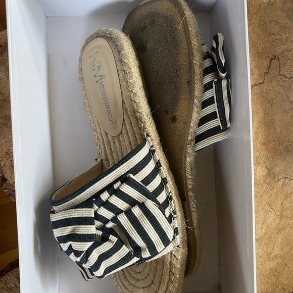 NM Eleora Striped Bow Espadrilles Slides used - Picture 4 of 6